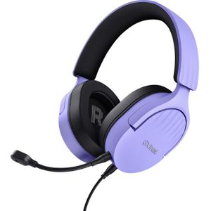 Trust Gaming GXT 489P Fayzo Gaming Headset voor PC, PS5, PS4, Xbox Series X|S, Switch, Mobile, Audio Jack 3,5 mm, 35% Gerecyclede Kunststof, Bekabelde Over-Ear Microfoon Geluidsonderdrukking, Paars
