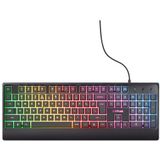 Trust GXT 792 Quadrox toetsenbord Inclusief muis Gamen USB QWERTY Belgisch Zwart
