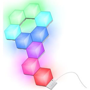 Trust - GXT902 VYBZ RGB Hexagon Licht Panelen - 9 Hexagon Lampen - Led Lamp - Wandlamp Binnen