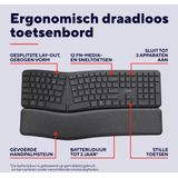 Trust - KEYRA - Ergonomisch Draadloos Toetsenbord - Zwart - USB-ontvanger & Bluetooth