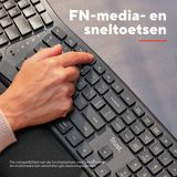 Trust - KEYRA - Ergonomisch Draadloos Toetsenbord - Zwart - USB-ontvanger & Bluetooth