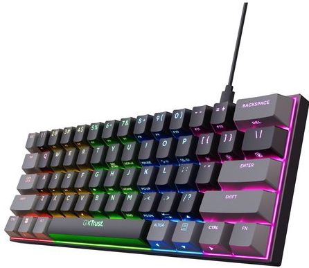 Trust GXT 867 Acira toetsenbord Gamen USB AZERTY Belgisch Zwart, Grijs