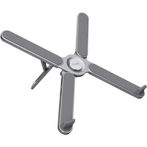 Trust Macy Opvouwbare Laptop Stand 17.3"", Laptopstandaard Ergonomisch Werken, in 7 Standen in Hoogte Instelbaar, Aluminium Laptop Standaard voor Macbook Pro iPad Air Tablet HP Lenovo Dell, Grijs