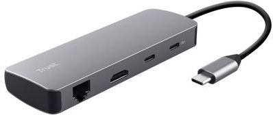 Hub - Trust Dalyx 8-IN-1 - Adapter - Aluminium - USB-C