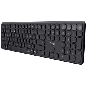 Trust - Vaiya - Draadloos Toetsenbord - Azerty - Multi-device, 2,4 GHz en Bluetooth, Oplaadbare Batterij, 55% Gerecycled Materiaal