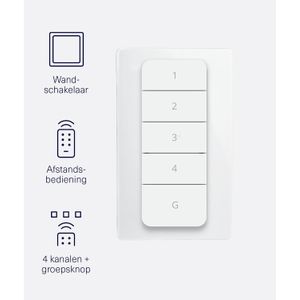 KlikAanKlikUit - Afstandsbediening - 4 Kanalen - Muurbevestiging - Wit - AYCT-303
