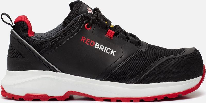 Redbrick - Pulse Laag S3 ESD - Zwart/Rood - Microfiber/TPU - Antislip