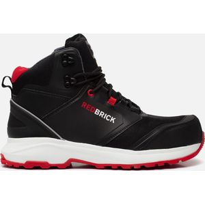 Redbrick - Pulse Hoog S3 Sneaker - Zwart/Rood - Microfiber/TPU - Antistatisch