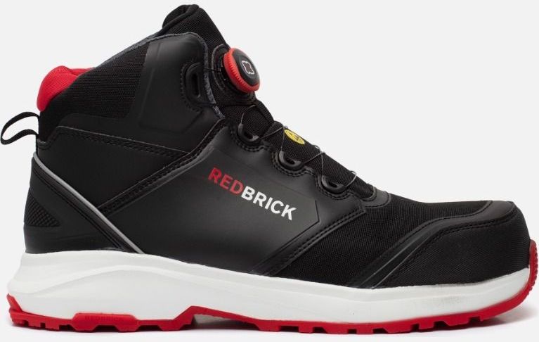 Redbrick - Pulse Speed Lace Hoog - Werkschoenen - Zwart/Rood - Microfiber/TPU