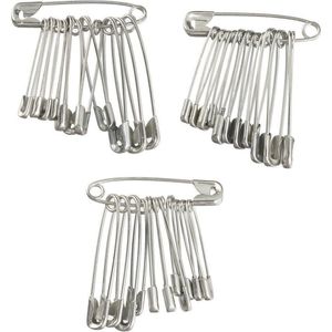 36 veiligheidsspelden rvs - roestvrij stalen veiligheidsspelden 2,8 - 3,6 cm assorti - goede kwaliteit - nikkelvrij