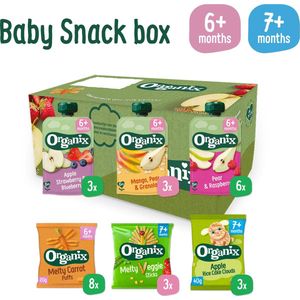 Organix Knijpfruit & Snacks Maandbox 6+ Maanden – 26 stuks - Knijpzakjes - Babyvoeding - 100% Biologisch