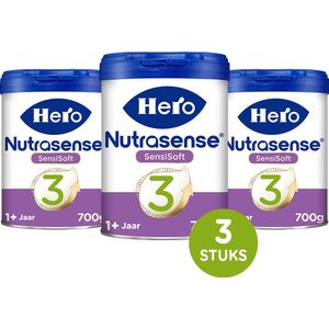 Hero Baby Nutrasense SensiSoft peutermelk 3 - Flesvoeding vanaf 1 jaar - 3 x 700 gram