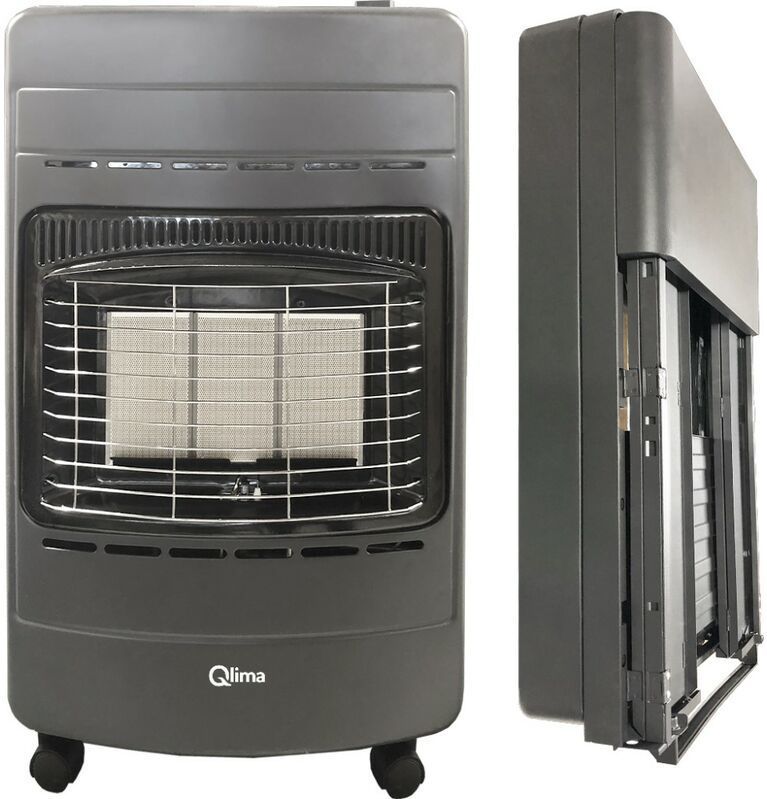 Qlima Gaskachel 2-in-1 Inklapbaar GH 342 RV 4,2 KW Antracietkleurig