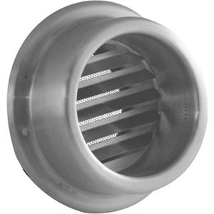 Nedco buitenrooster 125mm - kraagmodel - RVS