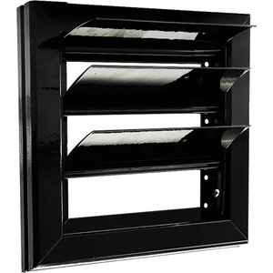 Nedco Ventilatierooster 155x155mm - Lamellenrooster - Zwart