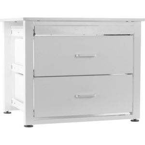 Nedco - Wasmachine verhoger met twee lades en schuifplateau - Heavy bold - maximale belasting 100Kg