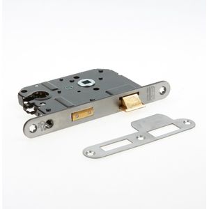 Nemef Veiligheidsslot 1279/17 Links - Hartafstand 55mm - Doornmaat 50mm - RVS voorplaat - SKG*