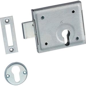Nemef - 99 Oplegslot - Staal Verzinkt - 60mm Doornmaat - 88x100mm Slotkast