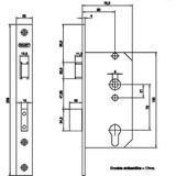 Nemef 4139/27-50 - Veiligheids Deurslot - voor buitendeuren -  SKG** -  doornmaat 50 mm - afstand 72 mm