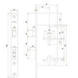 Nemef 4139/27-50 - Veiligheids Deurslot - Voor Buitendeuren -  SKG** -  Doornmaat 50 Mm