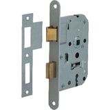 Nemef - deurslot afsluitbaar - 1266/17 - afstand 55mm - RVS voorplaat - binnendeuren - incl. sluitplaat, 2 sleutels en bevestigingsmateriaal