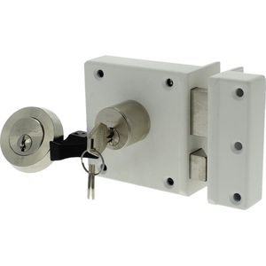 Nemef - 4154 Veiligheidsoplegslot - Wit Gelakt - 99x98mm - Inclusief 3 Sleutels