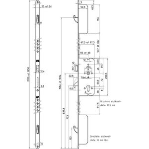 Nemef - 4926 - Veiligheidsmeerpuntssluiting - Krukbediend - SKG*** - Voorplaat Staal Verzinkt