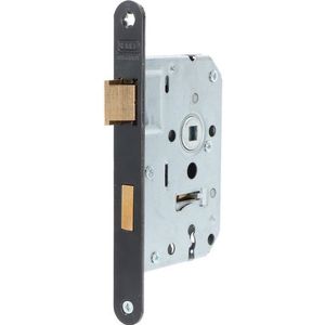 Nemef - deurslot afsluitbaar - 1266/3 - afstand 55mm - zwart gelakte voorplaat - binnendeuren - incl. sluitplaat, 2 sleutels en bevestigingsmateriaal