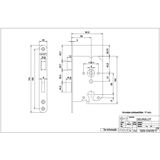 Nemef 1269 Deurslot | DM50mm | PC55mm | krukgat 8mm | voorplaat zwart gelakt 20x174mm afgerond | messing dag- en nachtschoot | DR 1+3/2+4 - P000047637-350-200