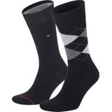 Tommy Hilfiger - Heren Sokken - Set van 2 - Katoen - Zwart