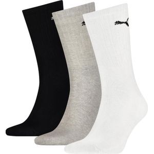Puma - Crew Sport Sokken - Zwart - Grijs - Donkerblauw - Wit - Katoen - 3-Pack