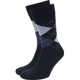 Tommy Hilfiger Check Sokken - 2 Pack - Donkerblauw - Gekamd Katoen