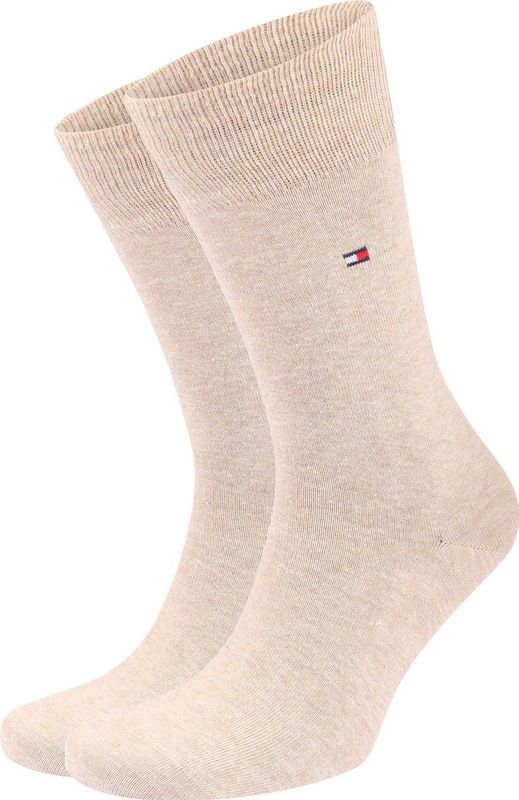Tommy Hilfiger - Klassieke Herensokken - Light Beige - Katoen - 2 Paar