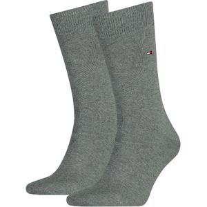 Tommy Hilfiger - Klassieke Herensokken - Middle Grey - Katoen - 2 Paar