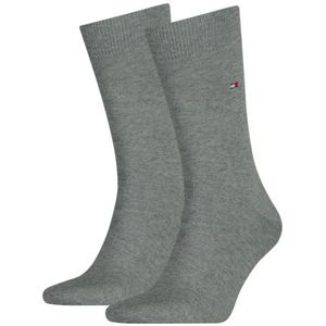 Tommy Hilfiger - Klassieke Herensokken - Middle Grey - Katoen - 2 Paar