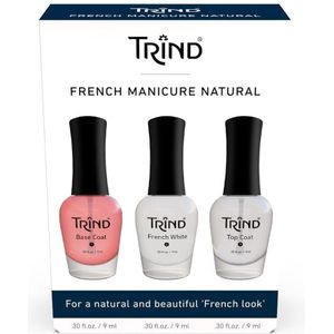 Trind - French Manicure Set - Nagellak - 3 Flesjes - Basislak - French White - Top Coat
