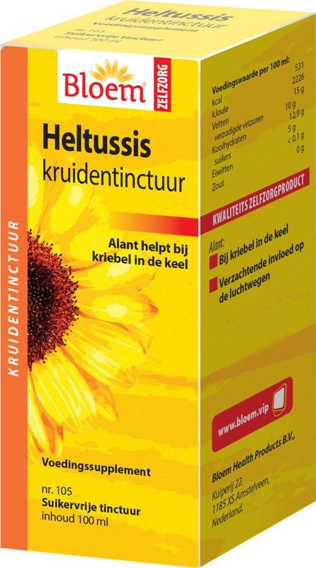 Bloem - Heltussis - Kruidentinctuur - Suikervrij - 50% Alcohol