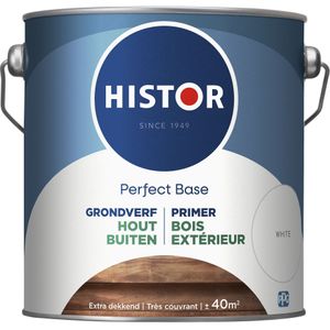 Histor Perfect Base Grondverf Hout Buiten - Wit 2,5 liter Wit - Grondverf & Primer - Verfwinkel is tot 50% goedkoper