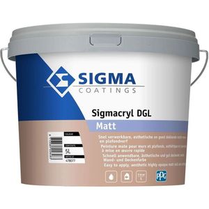 Sigma Sigmacryl DGL Matt  | 5 Liter - Lichte kleur | Muurverf | Sigma Muurverf | Muurverf binnen