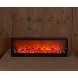 Anna's Collection LED sfeerhaard - lantaarn - zwart - L60 x B10 x H20 cm - open haard - verlichting