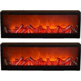 Anna's Collection LED sfeerhaard - lantaarn - zwart - L60 x B10 x H20 cm - open haard - verlichting