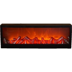 Anna's Collection LED sfeerhaard - lantaarn - zwart - L60 x B10 x H20 cm - open haard - verlichting