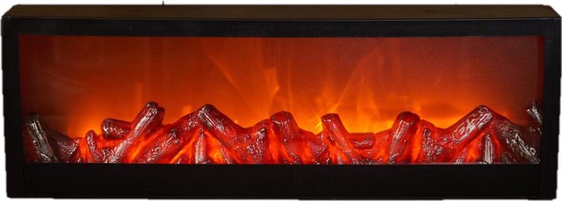 Anna's Collection LED sfeerhaard - lantaarn - zwart - L60 x B10 x H20 cm - open haard - verlichting