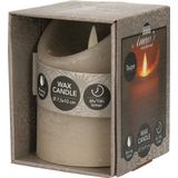 Anna's Collection - LED Rustiek Stompkaars - Taupe - 7,5x10 cm - Wax met Bewegende Vlam