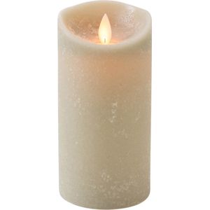 Anna's Collection Led kaars/stompkaars - taupe - H15 x D7,5 cm - wax - bewegende vlam