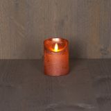 1x Koperen LED kaarsen / stompkaarsen 10 cm - Luxe kaarsen op batterijen met bewegende vlam