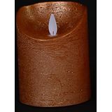 1x Koperen LED kaarsen / stompkaarsen 10 cm - Luxe kaarsen op batterijen met bewegende vlam