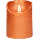 1x Koperen LED kaarsen / stompkaarsen 10 cm - Luxe kaarsen op batterijen met bewegende vlam