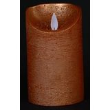 1x Koperen LED kaars / stompkaars 12,5 cm - Luxe kaarsen op batterijen met bewegende vlam