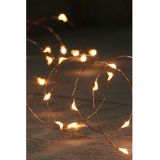 Draadverlichting koper met timer 100 klassiek warm witte leds op batterijen - Lichtdraad koperdraad met 100 LEDS